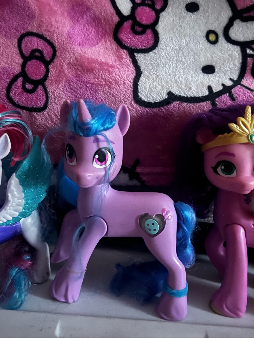 Purple Unicorn Toy Figure with Blue Mane - Kids Toy